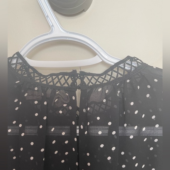 Max Studio Sheer Polk dot top - Picture 2 of 5
